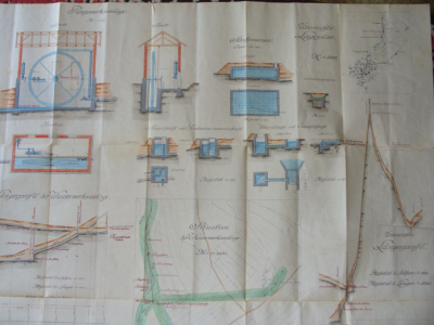 Erster Bauplan der Brunnenanlage 
